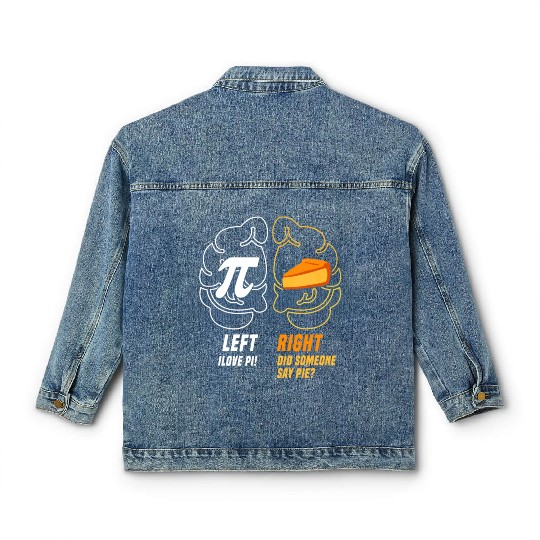 pi day celebration, math pi brain for celebrate pi Classic Women's Denim Jackets