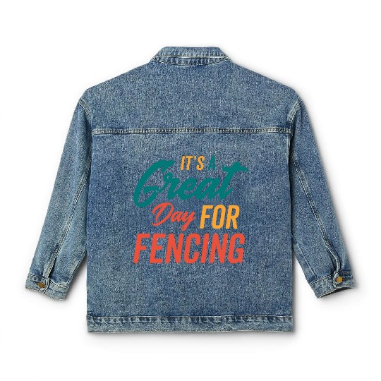 A Great Day For Fencing Classic Women's Denim Jackets