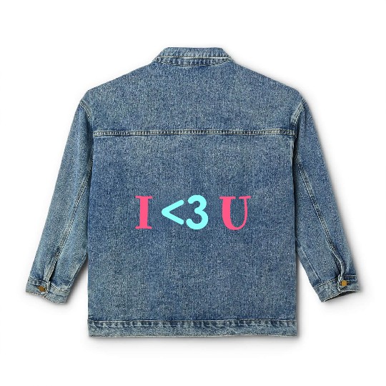 I Love U, Heart, Cool, Marriage, Wedding, Romantic Classic Women's Denim Jackets