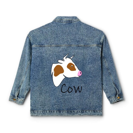 Cow farm animal design Classic Women's Denim Jackets