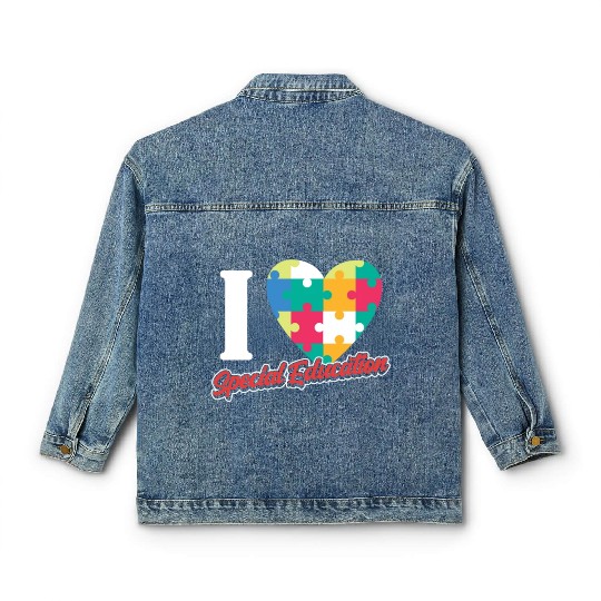 I Love Special Education Sped Teacher Awareness Classic Women's Denim Jackets