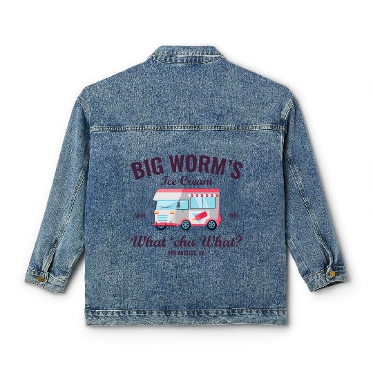 Big Worm s Ice Cream What chu Want Humor Style Classic Women's Denim Jackets
