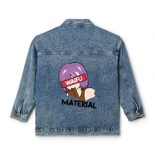 Anime Waifu Material Manga Eyes Japanese Classic Women's Denim Jackets
