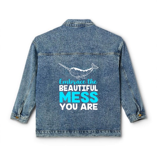 Inspirational Animal Quote Sea Creature Narwhal Classic Women's Denim Jackets