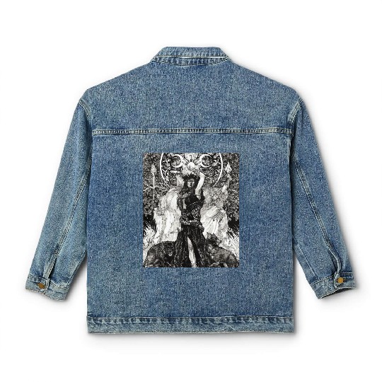 The Goddess Hecate Tarot Card Triple Wiccan Pagan Classic Women's Denim Jackets