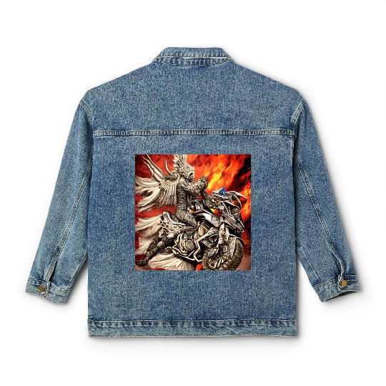 Devil Hellfire Riding Motorcycle Classic Women's Denim Jackets