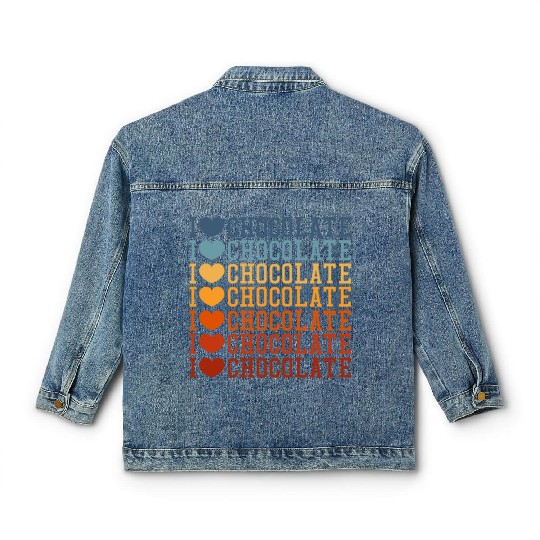 I Love Chocolate Retro Vintage Classic Women's Denim Jackets