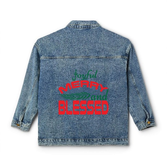 joyful merry and blessed Classic Women's Denim Jackets
