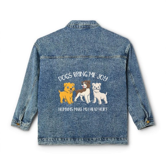 Dog Owner Dog Lover Dog Breeder Paw Love Puppy Classic Women's Denim Jackets