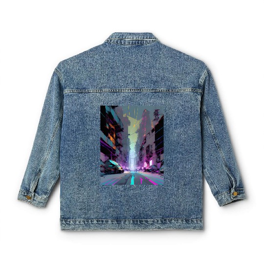 Modern Gothic AI PRINT Classic Women's Denim Jackets