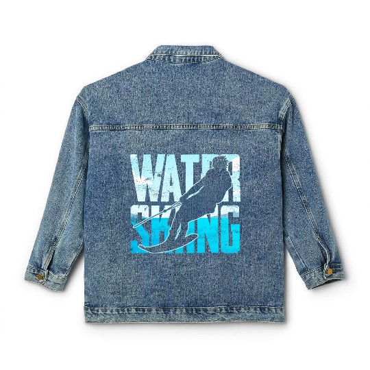 Great Water Skiing Gift Water Skiing Water Skier Classic Women's Denim Jackets
