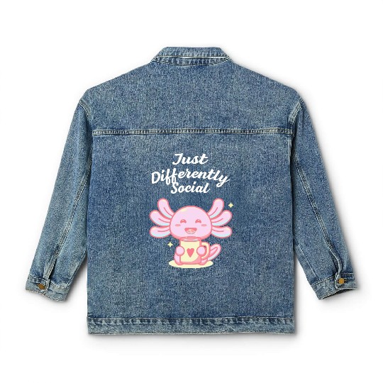 Just Differently Social Nerd Introvert Weird Antis Classic Women's Denim Jackets