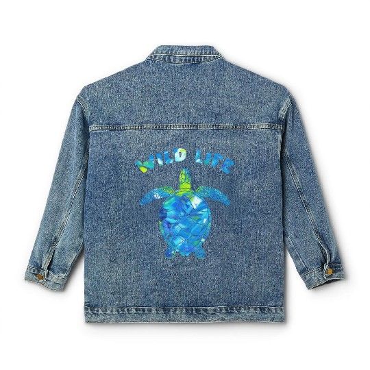 Wildlife Turtles Reptile Sea Animal Tortoise love Classic Women's Denim Jackets