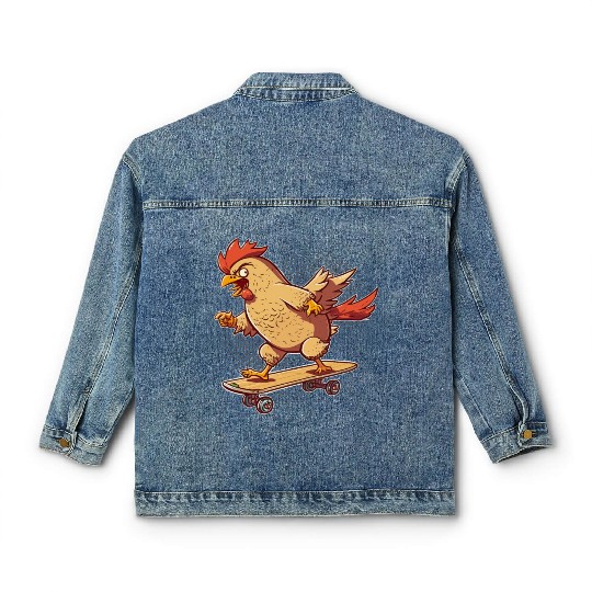 Chicken Farmer Chicken Whisperer Skateboard Lover Classic Women's Denim Jackets