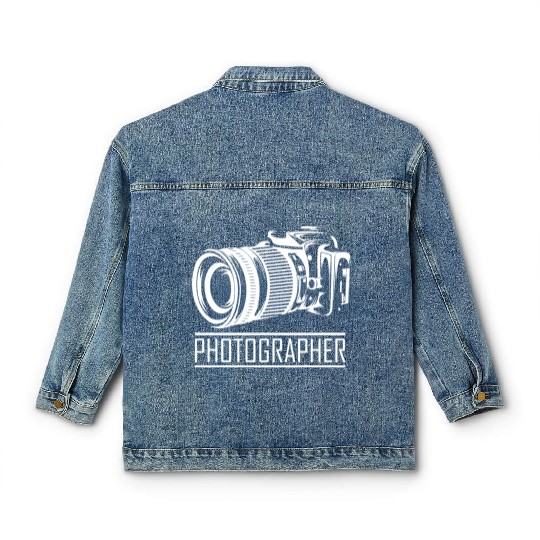 Funny Camera photography quote gift Classic Women's Denim Jackets