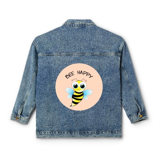 BEE HAPPY - MENTAL HEALTH STICKER Classic Women's Denim Jackets