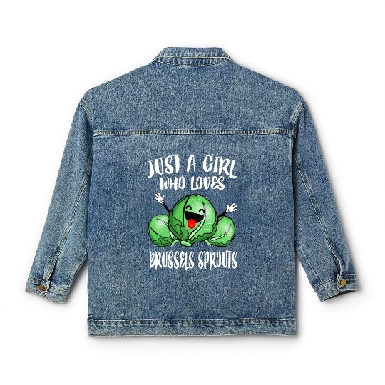 Just A Girl Who Loves Brussels Sprouts Vegetable V Classic Women's Denim Jackets