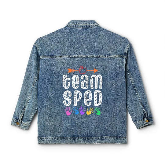 Team Sped Teacher Awareness Special Education Classic Women's Denim Jackets