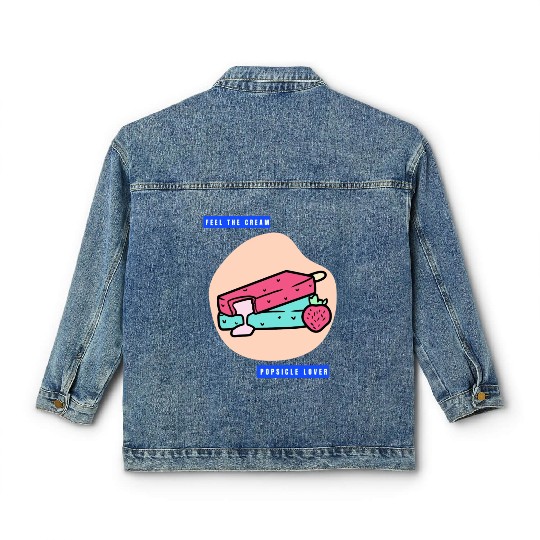 Popsicle Lover For Ice Cream Food Lover Classic Women's Denim Jackets