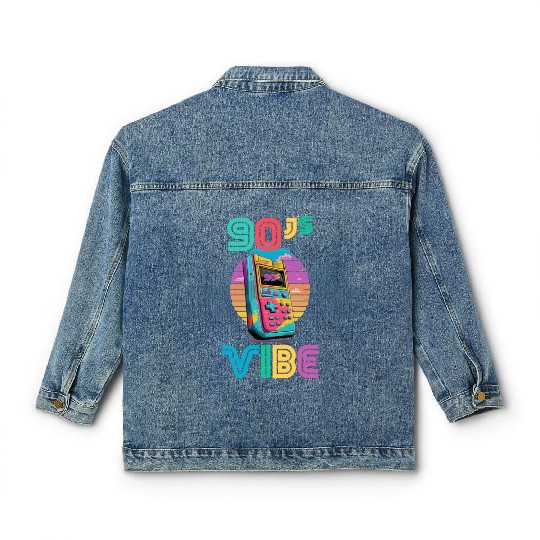 90s Vibe - I Love The 90s - Retro 90s Neon Classic Women's Denim Jackets