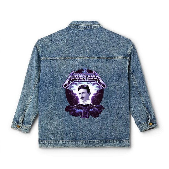 Nikola Tesla Heavy Metal Electricity by gnarly Classic Women's Denim Jackets