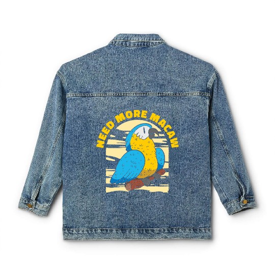 Macaw Parrot Lover Nature Zoo Animal Pet Classic Women's Denim Jackets