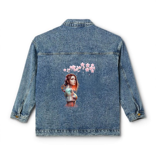 Avatar, AI design Anime girl Classic Women's Denim Jackets