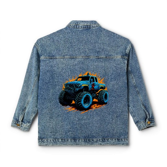 abstract monster truck Classic Women's Denim Jackets