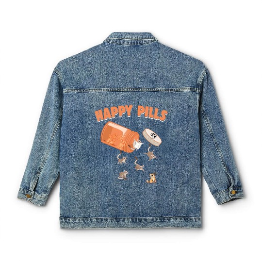 Happy Pills Sugar Gliders Funny Sugar Bears Lover Classic Women's Denim Jackets