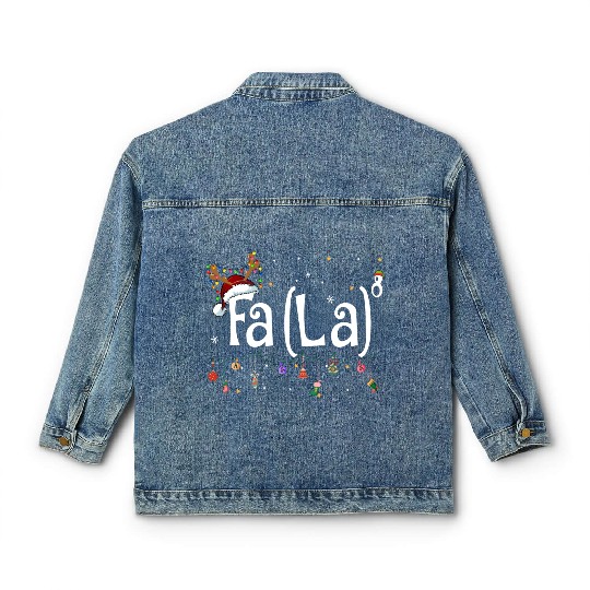 Fa La La 8 Math Teacher Christmas Classic Women's Denim Jackets