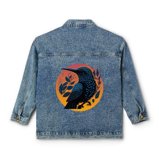 Nature Lovers - Charming Hummingbird Classic Women's Denim Jackets