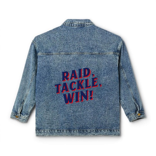 Raid, Tackle, Win! | Kabaddi Sport Classic Women's Denim Jackets