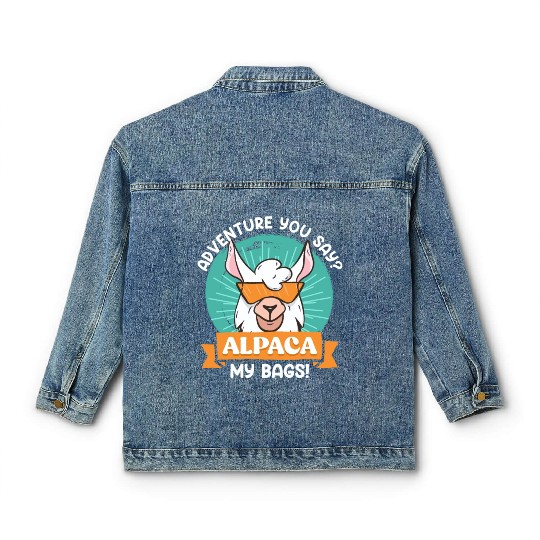 Alpaca my Bags funny Mountaineer Mountain fan Classic Women's Denim Jackets