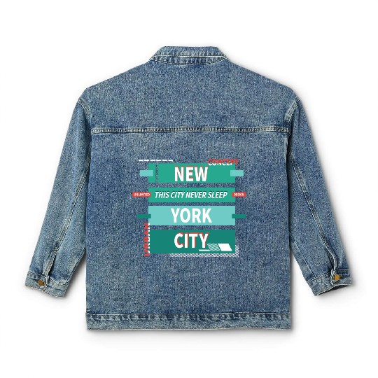 New York City Green Classic Women's Denim Jackets