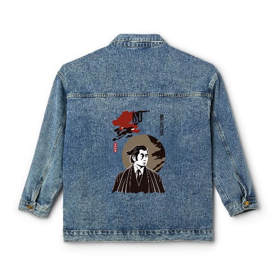 Japan Retro Yakuza Character Classic Women's Denim Jackets