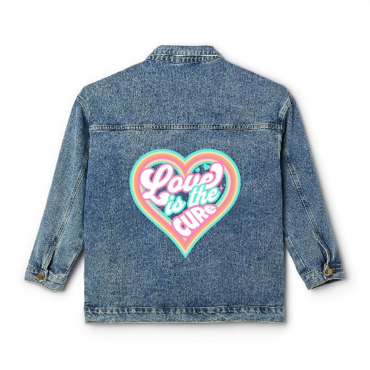 LOVE IS THE CURE (pink) Classic Women's Denim Jackets
