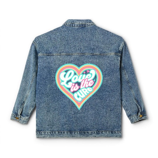 LOVE IS THE CURE (blue) Classic Women's Denim Jackets