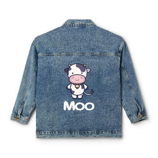 Moo Cow Lover Famer Cattle Ranch Dairy Farming Classic Women's Denim Jackets