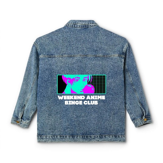 Weekend Anime Binge Club Kawaii Japanese Cute Japa Classic Women's Denim Jackets