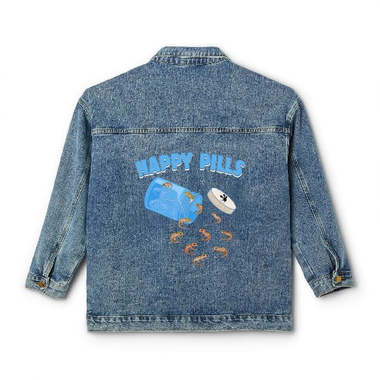 Happy Pills Lizards Funny Leopard Gecko Lovers Classic Women's Denim Jackets