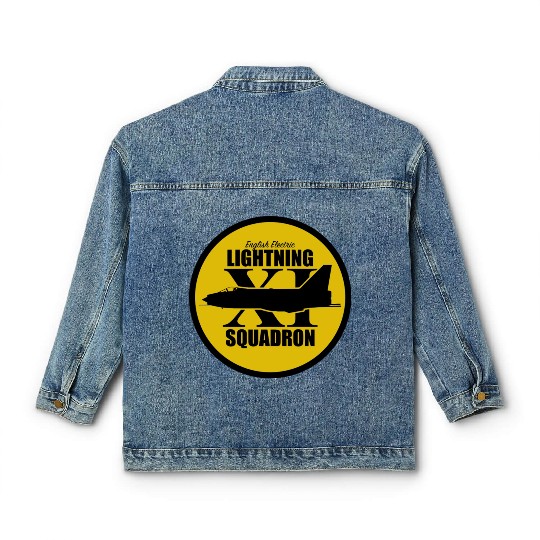 English Electric Lightning 11th Squadron yellow Classic Women's Denim Jackets
