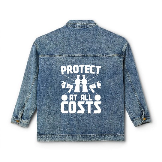 Lifeguard protect at all costs swimming pool guard Classic Women's Denim Jackets