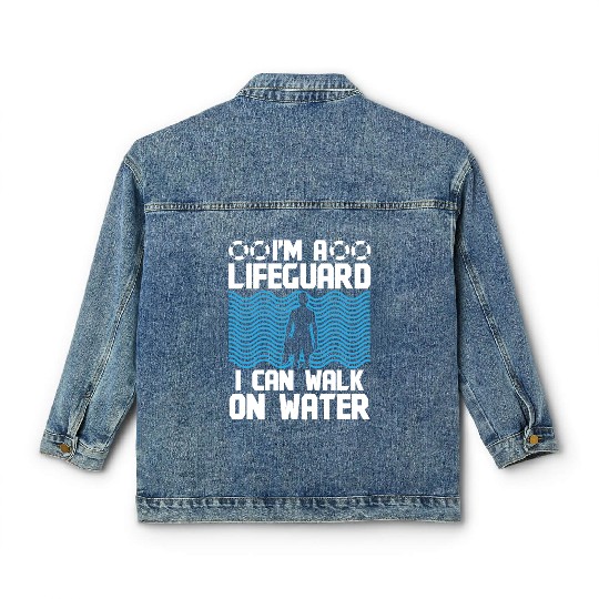 Lifeguard can walk on water swimming pool guard Classic Women's Denim Jackets