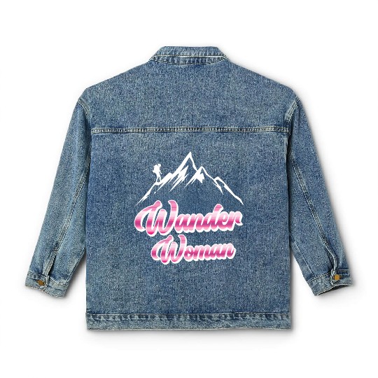 Wanderwoman Hiker Mountaineer Wanderlust Classic Women's Denim Jackets