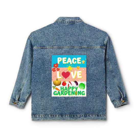 Happy Gardening Classic Women's Denim Jackets design for him gift idea