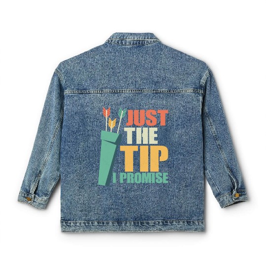 Just The Tip I Promise Archery Target Bow & Arrows Classic Women's Denim Jackets