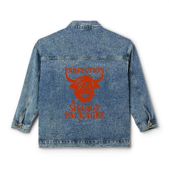 Perfection In Shaggy Packages Highland Cow Classic Women's Denim Jackets