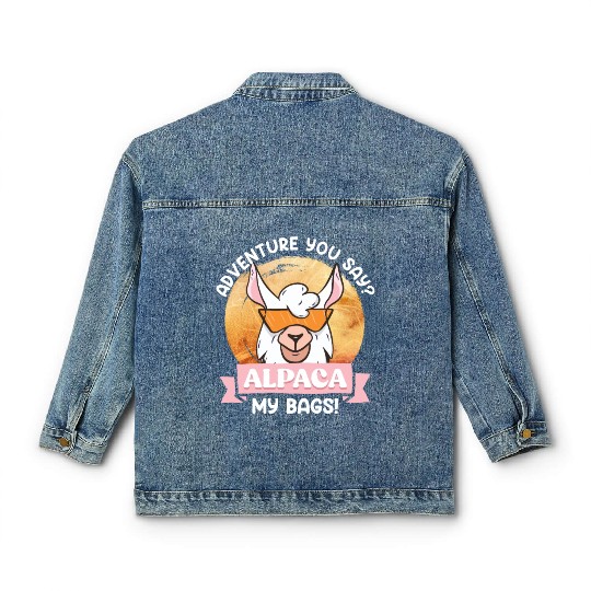 Alpaca my Bags funny Mountaineer Mountain fan Classic Women's Denim Jackets
