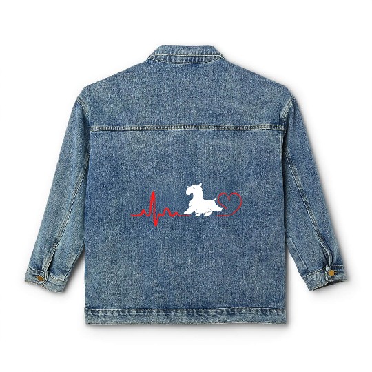 Scottie Dog Heartbeat Scottish Terrier Classic Women's Denim Jackets