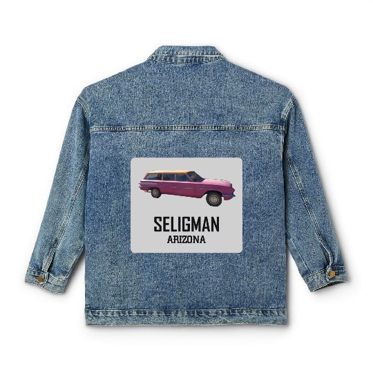 Old car city of Seligman in Arizonna, US Route 66 Classic Women's Denim Jackets